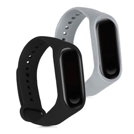 Λουράκι KwMobile για Xiaomi Mi Band 3 - Μαύρο/Γκρι - 2τμχ