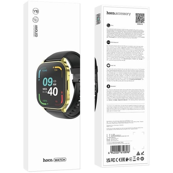 Smartwatch Hoco Y19 50mm - Μαύρο image 1