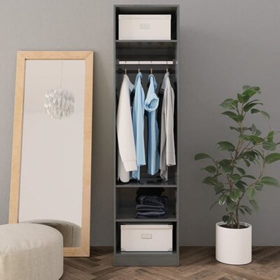 Vidaxl Ντουλάπα Γυαλιστερό Γκρι 50 X 50 X 200 Εκ. Από Μοριοσανίδα image 3
