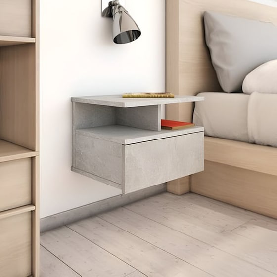 Κομοδίνο Vidaxl Κρεμαστό Από Μοριοσανίδα 40x31x27 cm - Γκρι Σκυροδέματος image 1