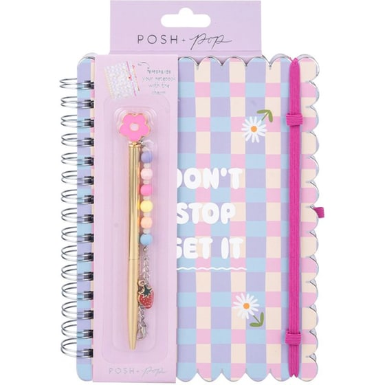 Σημειωματάριο Posh+Pop Σπιράλ με Στυλο Flowers image 0