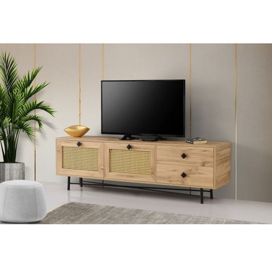 Έπιπλο Τηλεόρασης Frosinone Μοριοσανίδα 180x40x60 cm - Kαφέ image 4