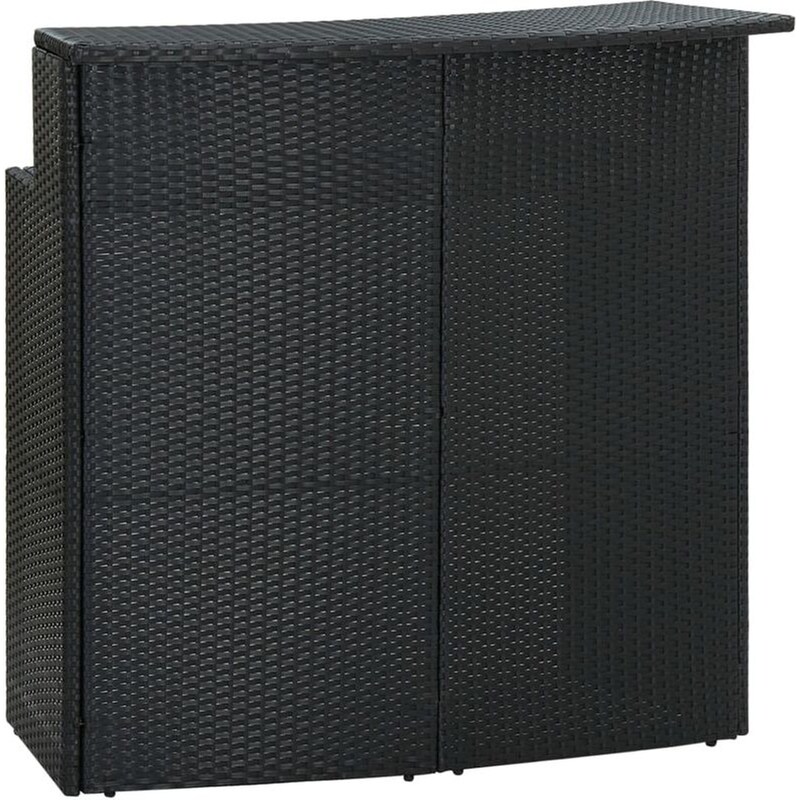 Τραπέζι Εξωτερικού Χώρου Μπαρ VidaXL από Ρατάν/Χάλυβα 120x55x110 cm - Μαύρο