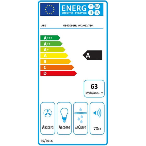 AEG GB67D91HL 90 cm Inox Καμινάδα - Τζάκι Απορροφητήρας image 8