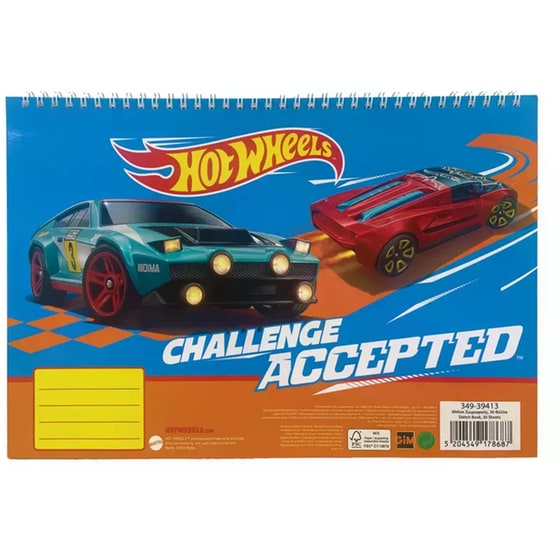 Μπλοκ Ζωγραφικής Gim Α4 30Φ. Hot Wheels image 0