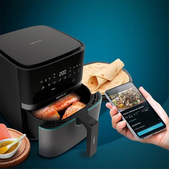 CECOTEC Cecofry Full InoxBlack 5500 Connected Pack CEC-03319  με Αποσπώμενο Κάδο 1700 W 5.5 L Μαύρο Φριτέζα Αέρος image 4