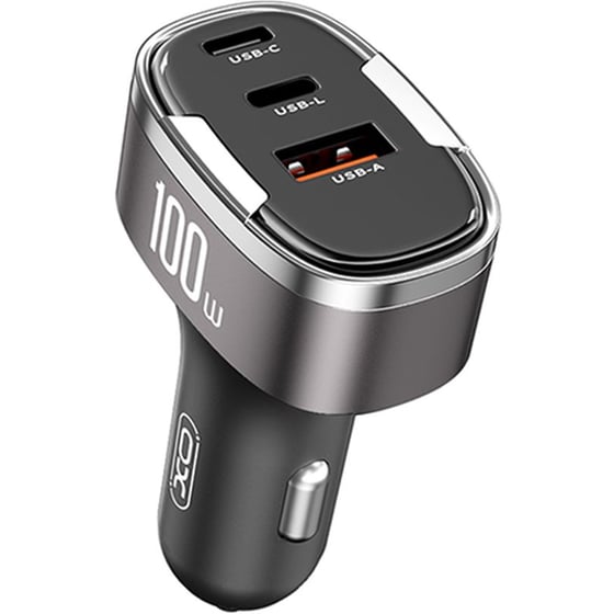 Φορτιστής Αυτοκινήτου XO CC61 1x USB-A / 2x USB-C 100W - Black image 1