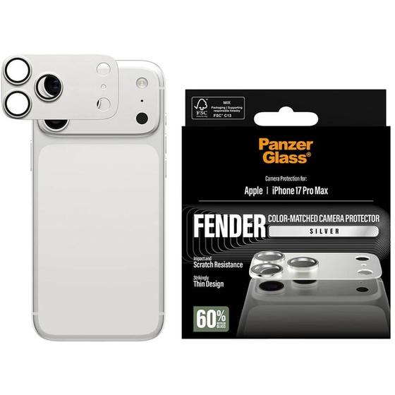 Προστατευτικό καμερών Apple iPhone 17 Pro Max - PanzerGlass Fender Camera Protector - Silver image 2