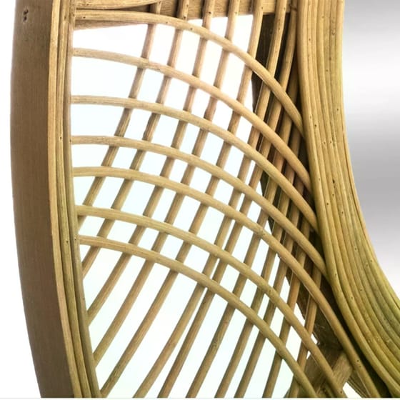 Διακοσμητικός Καθρέφτης Τοίχου Spitishop από Μπαμπού Φ89x2 cm - Καφέ image 2