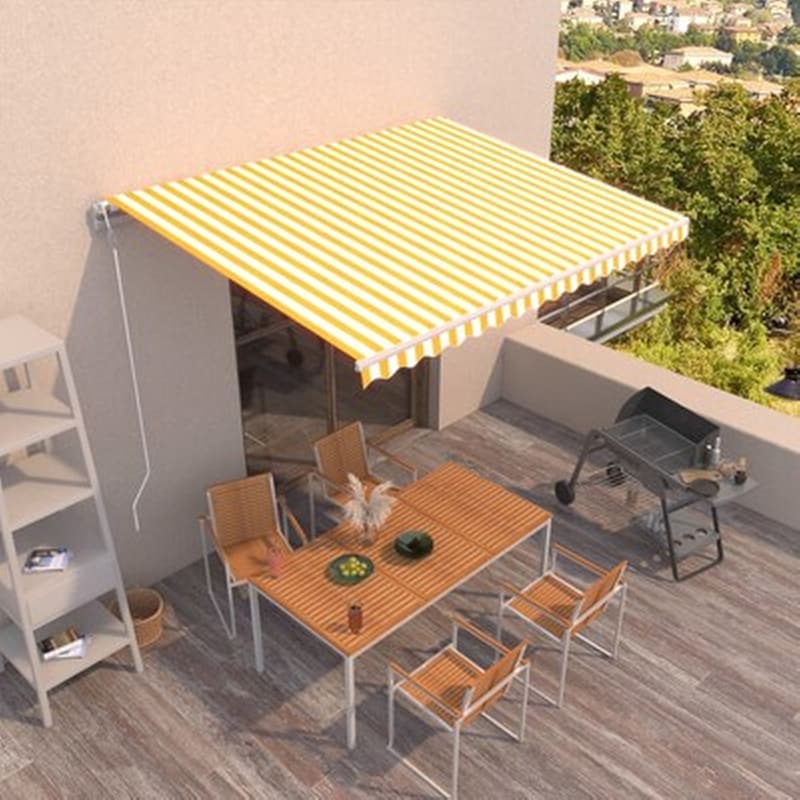 VIDAXL Τέντα Vidaxl Συρόμενη Αυτόματη 450x350cm - Λευκό/Κίτρινο