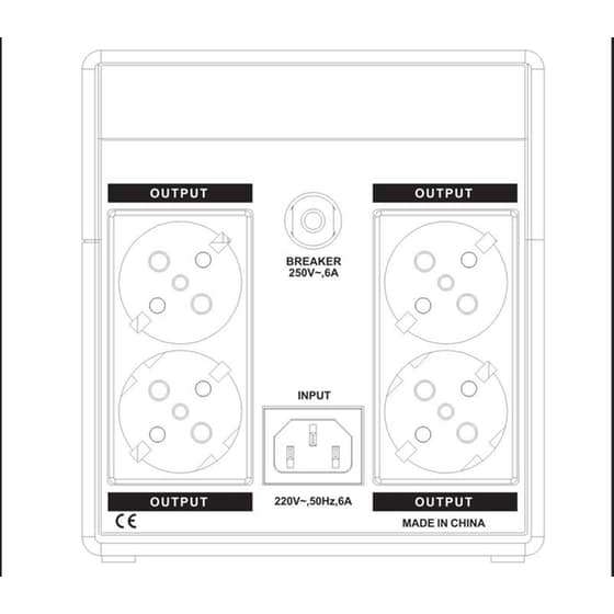 UPS Lamtech LAM113867 με AVR 1500VA CPU 2x12V9Ah, 4 Schuko Socket Μαύρο image 1