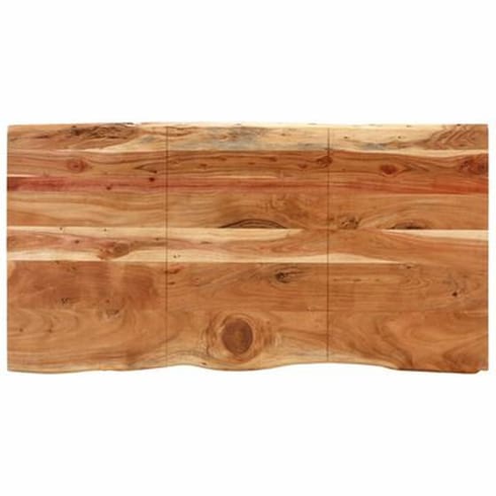 Τραπεζαρία Vidaxl από Μασίφ Ξύλο Ακακίας 160x80x76 cm - Μαύρο/Καφέ image 2