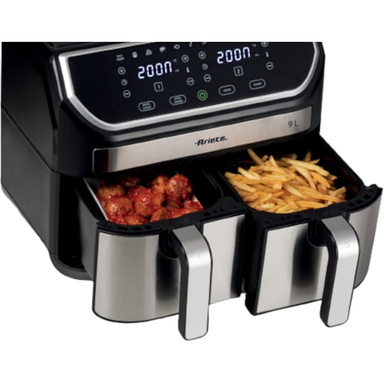 ARIETE Dual 4625 με Διπλό Αποσπώμενο Κάδο 2100 W 9 L Ασημί Φριτέζα Αέρος image 4