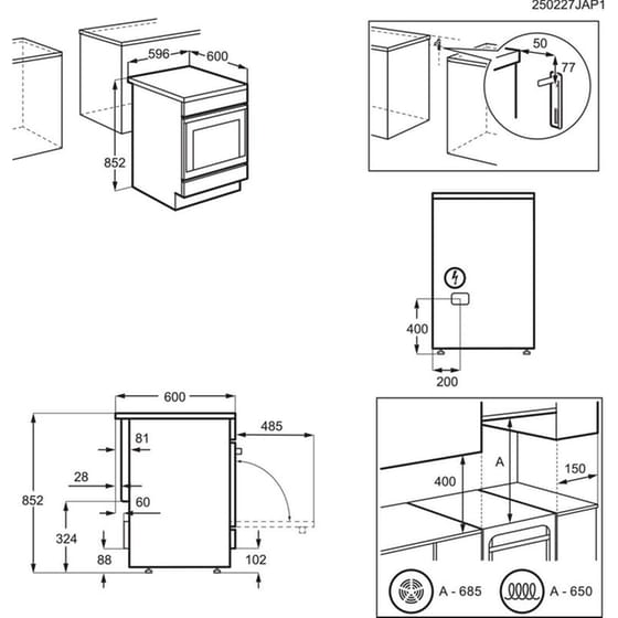 ELECTROLUX LKR64022MW 73 Lt Λευκό Ηλεκτρική Κουζίνα Κεραμική image 9