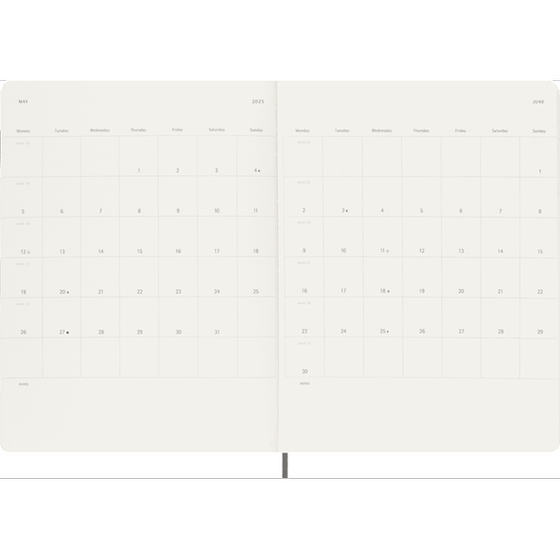 Ακαδημαϊκό Ημερολόγιο Εβδομαδιαίο Moleskine 2024-25 18Μ Xlarge Black Soft image 3
