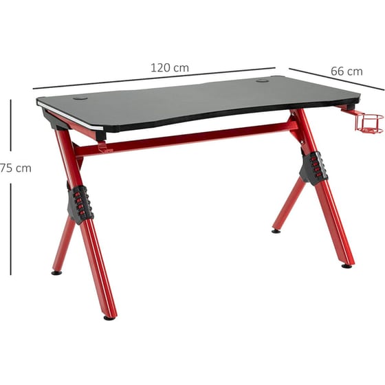 Γραφείο Gaming RGB ArteLibre Vader 120x65x75cm - Μαύρο image 3