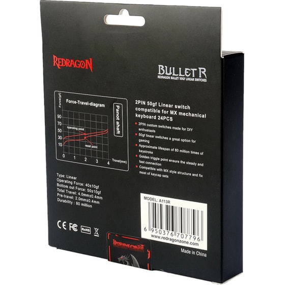 Κιτ Μηχανικών Διακοπτών Πληκτρολογίου Redragon A113 Bullet-R Tactile Mechanical Switch image 6