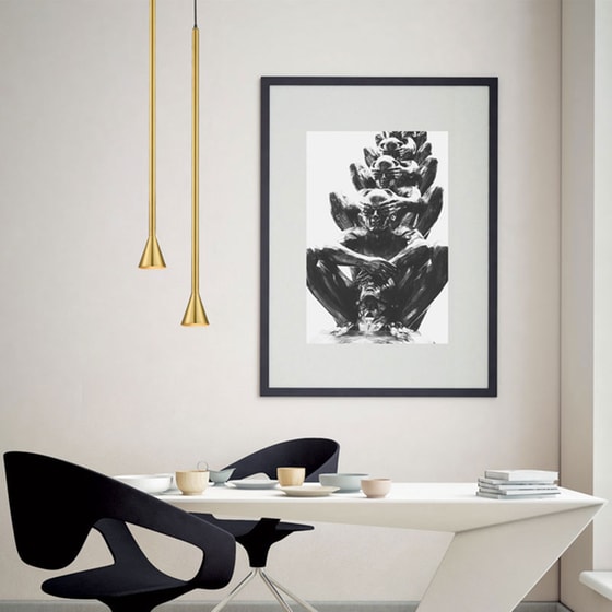 Φωτιστικό Οροφής Aca Decor Clouzot GU10 Μεταλλικό 7.5x91cm - Χρυσό image 1