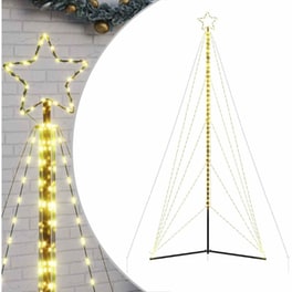 Vidaxl Χριστουγεννιάτικο Δέντρο Led 615 Led Ζεστό Λευκό 404,5 Εκ.