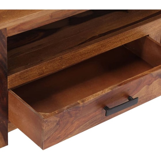 Έπιπλο Τηλεόρασης VidaXL Μασίφ Ξύλο 118x30x40cm - Kαφέ image 4