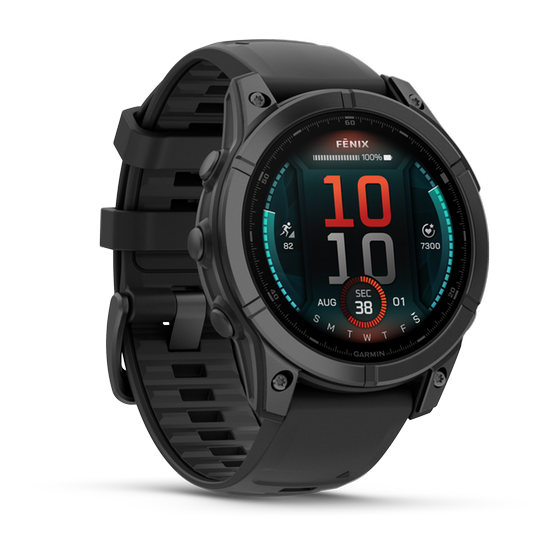 Smartwatch Garmin Fenix E 47mm - Slate Gray Steel with Black Silicone Band image 2