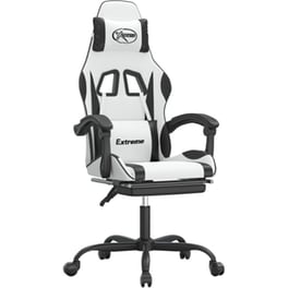 Καρέκλα Gaming VIDAXL 3143888 με Υποπόδιο από Τεχνητό Δέρμα - Λευκή