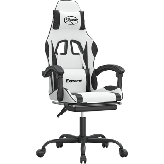 Καρέκλα Gaming VIDAXL 3143888 με Υποπόδιο από Τεχνητό Δέρμα - Λευκή image 0