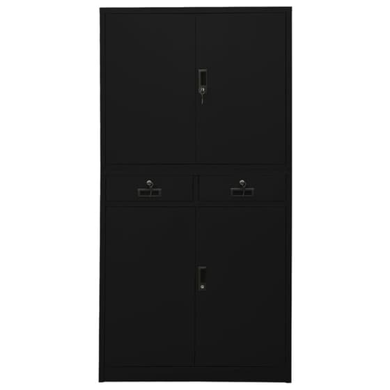 Ντουλάπα Γραφείου Vidaxl Ατσάλινη 90x40x180cm - Μαύρο image 1
