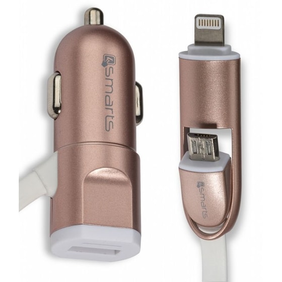 4smarts Multicord Charger Micro Usb+lighting Rose Gold image 0