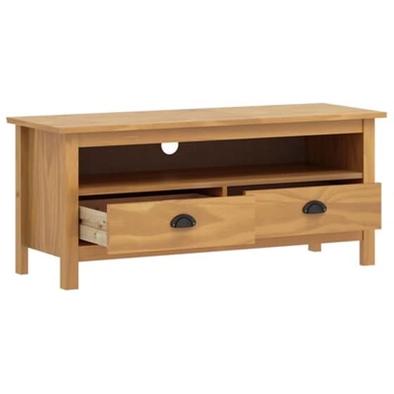 Έπιπλο Τηλεόρασης VidaXL Ξύλο Πεύκου 110x40x47cm - Καφέ Μελί image 3