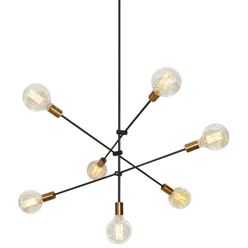 HOMELIGHTING Φωτιστικό Οροφής Πολύφωτο Homelighting Cody 77-3534 Μεταλλικό - Μαύρο/Χρυσό