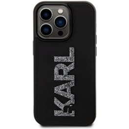 Θήκη Apple iPhone 15 Pro Max - Karl Lagerfeld Karl 3D Logo Glitter Cover Hard Case - Glitter/Black