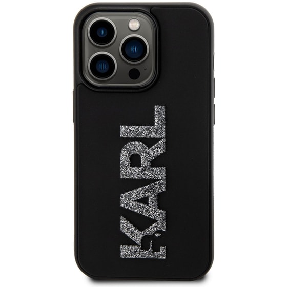Θήκη Apple iPhone 15 Pro Max - Karl Lagerfeld Karl 3D Logo Glitter Cover Hard Case - Glitter/Black image 0