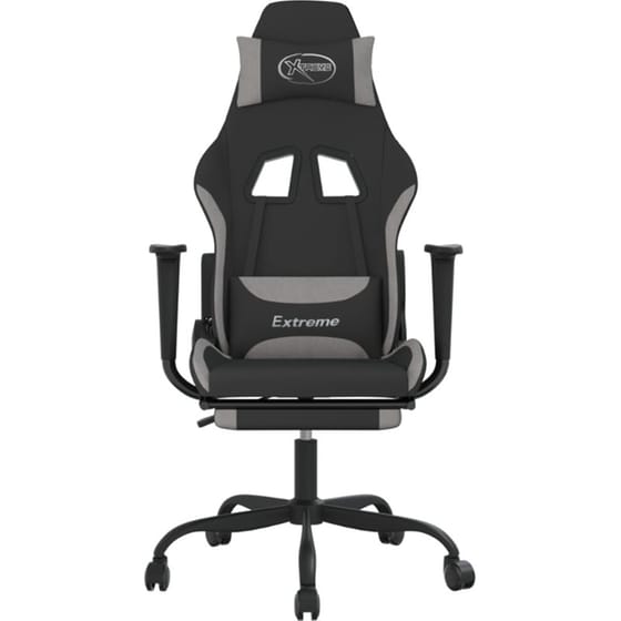 Καρέκλα Gaming VIDAXL 3143723 με Υποπόδιο - Γκρι image 2