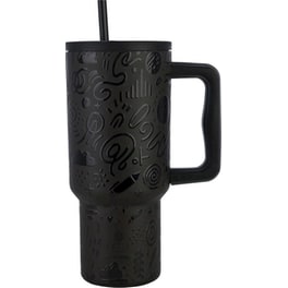 Θερμός Handled Tumbler Estia Home Art Straw Tumbler XL Save the Aegean Noir Echo 900ml