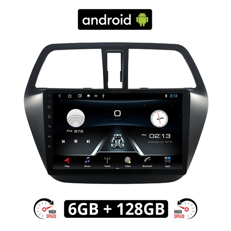 Ηχοσύστημα ΟΕΜ με Οθόνη Αφής 9 Android, GPS, Wi-Fi, Bluetooth - 6GB/128GB για SUZUKI SX4 S-CROSS (μετά το 2014) - Μαύρο