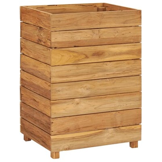 Vidaxl Ζαρντινιέρα 50x40x72 Εκ. Από Ανακυκλωμένο Ξύλο Teak Και Ατσάλι image 2