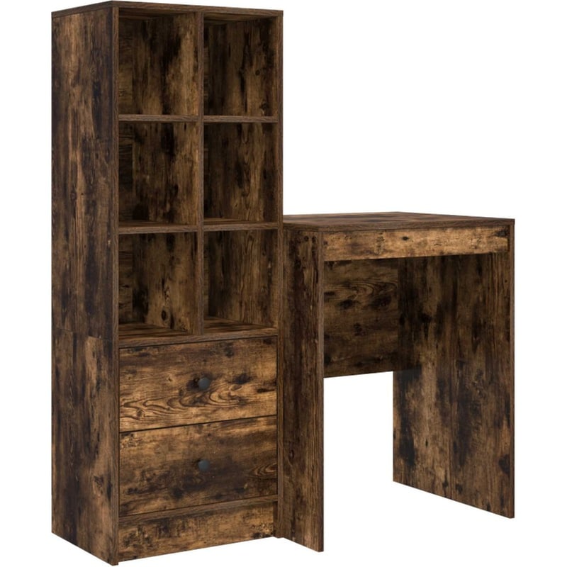 Γραφείο VidaXL 105,5x50x127 cm - Καπνιστή Δρυς (2 τεμ.)