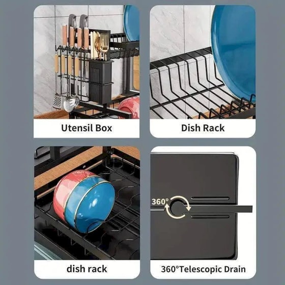 Wallex Μεταλλική Πιατοθήκη Νεροχύτη - Στεγνωτήριο Πιάτων image 4