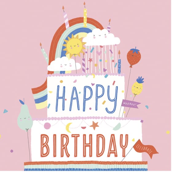 Ευχετήρια Κάρτα Γενεθλίων Legami Rainbow Cake - 7x7cm image 1