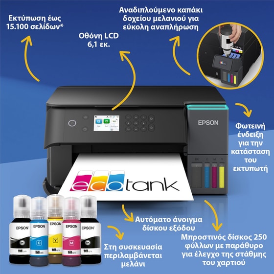 Epson EcoTank L6360 Εγχρωμο Πολυμηχάνημα Inkjet Α4 με W-Fi image 1