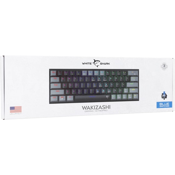 White Shark Wakizashi -2 Ενσύρματο Gaming Πληκτρολόγιο με Blue διακόπτες - Black (US) image 6