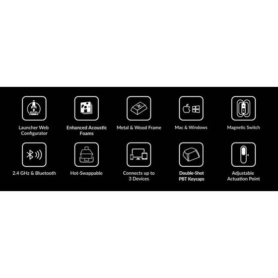 Keychron K2 He (k2h-q1) Gaming Μηχανικό Ενσύρματο/Ασύρματο Bluetooth Πληκτρολόγιο με Μαγνητικούς Διακόπτες και RGB φωτισμό Λευκό (US) image 3