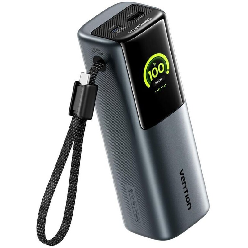 Powerbank Vention FKFH0 με ενσωματωμένο καλώδιο USB-C 20.000mAh 165W - Gray