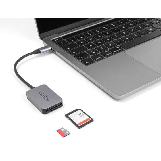 Delock Card Reader 91009 Για Sd Και Micro Sd, Usb-c, 5 Gbps, Γκρι image 1