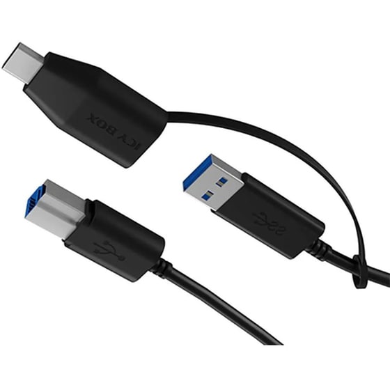 Καλώδιο δεδομένων Icy Box USB-B σε USB-A 1m - Μαύρο image 2