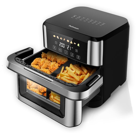 ROHNSON R-2893 με Αποσπώμενο Κάδο 1800 W 9.7 L Μαύρο Φριτέζα Αέρος image 2