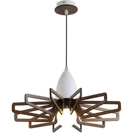 Φωτιστικό Οροφής Aca Decor Alps E27 Ξύλινο 45x22cm - Καφέ/Λευκό