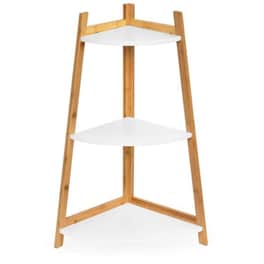 Ραφιέρα Modernhome Rh2006-49 Γωνιακή από Μπαμπού/MDF 56.5x40x84.5 cm - Λευκό/Καφέ
