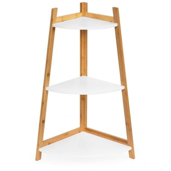 Ραφιέρα Modernhome Rh2006-49 Γωνιακή από Μπαμπού/MDF 56.5x40x84.5 cm - Λευκό/Καφέ image 0